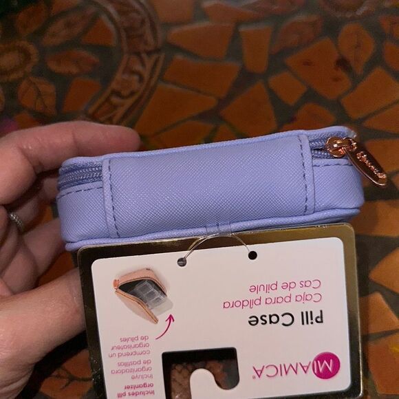 MIAMICA Travel Zip Around Pill Case Lavender Black “My Pills” - Picture 6 of 8